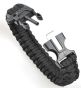 BRANSOLETKA SURVIVALOWA  PARACORD KRZESIWO+GWIZDEK 3M! - CZARNA - 2