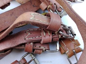 PRZEPIĘKNE HISTORYCZNE TROKI TROK RZEMIEŃ SKÓRZANE WOJSKOWE 1950 DO REKONSTRUKCJI