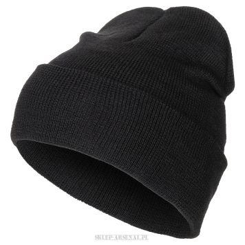 WEŁNIANA CZAPKA DOKERKA ZIMOWA 100% WOOL (CZARNA)