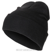 WEŁNIANA CZAPKA DOKERKA ZIMOWA 100% WOOL (CZARNA)