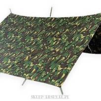 PŁACHTA BIWAKOWA BASHA TARP DPM ARMII BRYTYJSKIEJ 2,6m x 2,1m DEMOBIL MAŁY DEFEKT