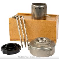 WOJSKOWA KUCHENKA SPIRYTUSOWA BUSHCRAFTOWA Z OSŁONĄ PŁOMIENIA W DREWNIANYM PUDEŁKU CSSR