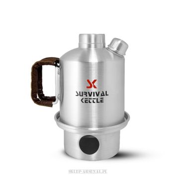 CZAJNIK TURYSTYCZNY SAMOWAR KUCHENKA SURVIVAL KETTLE SILVER HALF 0,6L