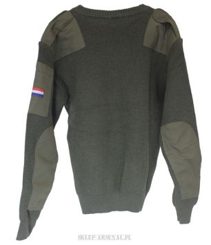SWETER WOJSKOWY WEŁNIANY 100% WEŁNY GRUBY