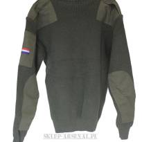 SWETER WOJSKOWY WEŁNIANY 100% WEŁNY GRUBY