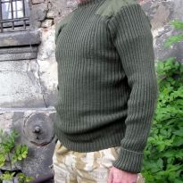 SWETER WOJSKOWY ARMII BRYTYJSKIEJ 100% WEŁNIANY BARDZO CIEPŁY - NAPRAWIANY