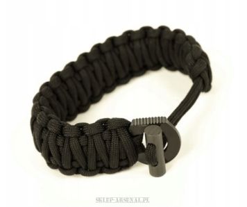 GRUBA BRANSOLETKA SURVIVALOWA 6M PARACORD KRZESIWO+KOMPAS