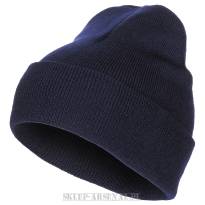 WEŁNIANA CZAPKA DOKERKA ZIMOWA 100% WOOL (NAVY)