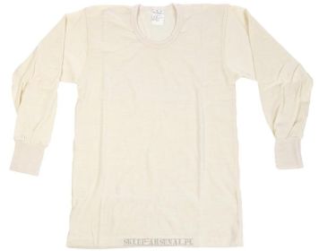 BIELIZNA WEŁNIANA KOSZULA THERMO WEŁNIANA TERMOAKTYWNA ARMII WŁOSKIEJ - BIAŁA